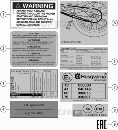 ETIQUETTES INFORMATIONS TECHNIQUES