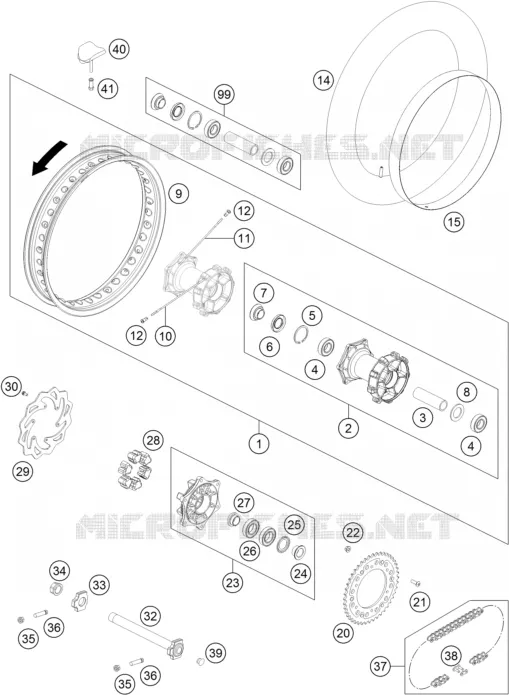 ROUE ARRIERE Husqvarna Husqvarna 450 2017 FR 450  FR 450 RALLY