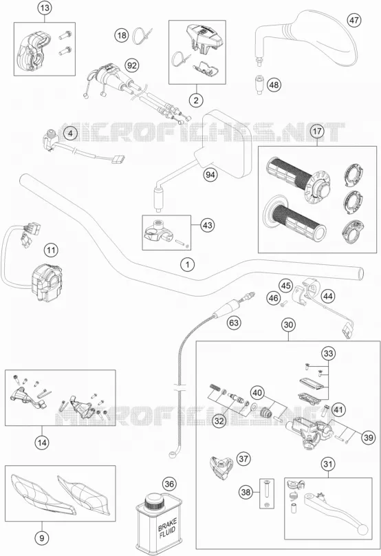 GUIDON / COMMANDES Husqvarna Husqvarna 350 2018 FE 350  FE 350