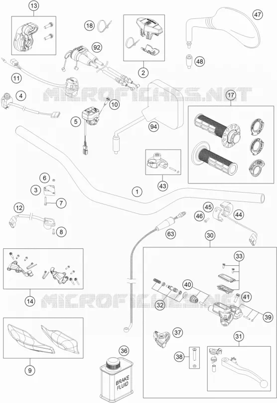 GUIDON / COMMANDES Husqvarna Husqvarna 350 2018 FE 350  FE 350