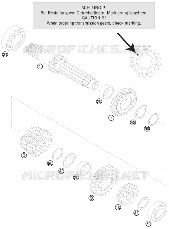 BOITE DE VITESSES - ARBRE PRIMAIRE Husqvarna Husqvarna 125 2016 TE 125  TE 125