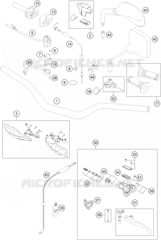 GUIDON / COMMANDES Husqvarna Husqvarna 125 2016 TE 125  TE 125