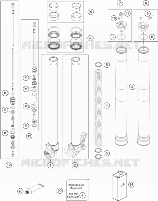 FOURCHE (PIECES) Husqvarna Husqvarna 50 2017 TC 50  TC 50