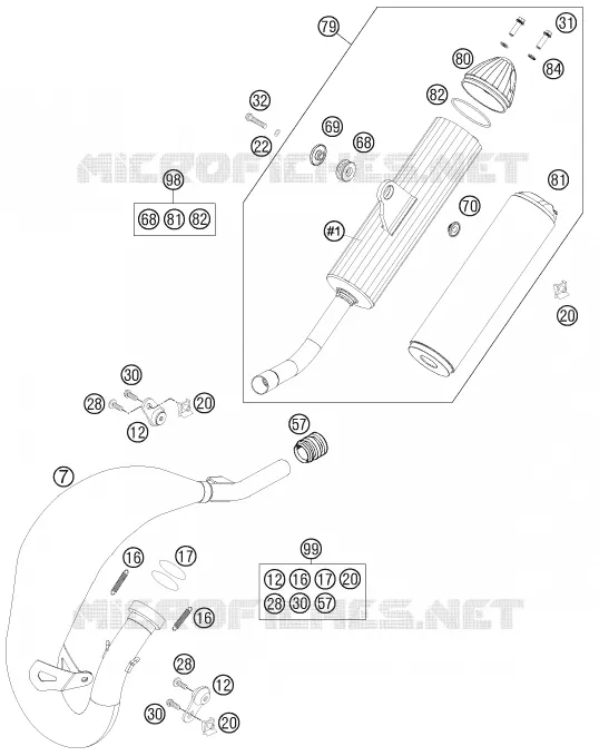 ECHAPPEMENT Husqvarna Husqvarna 85 2014 TC 85  TC 85 19/16