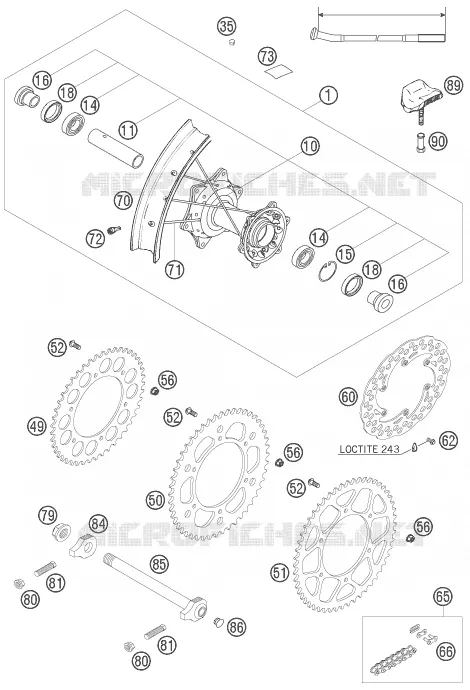 ROUE ARRIERE Husqvarna Husaberg 650 2006 FS 650 E  FS 650 E
