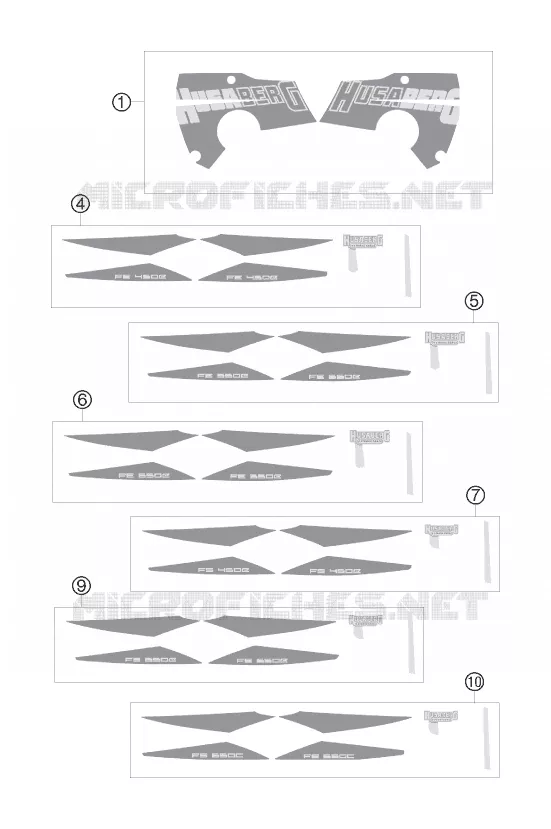 PLASTIQUES Husqvarna Husaberg 550 2006 FS 550 E  FS 550 E
