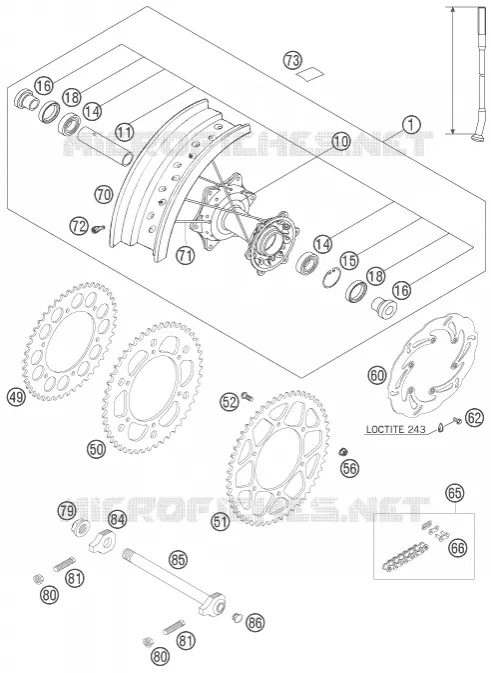 ROUE ARRIERE Husqvarna Husaberg 450 2005 FS 450 E  FS 450 E