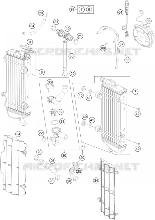 CIRCUIT DE REFROIDISSEMENT Husqvarna Husaberg 450 2014 FE 450  FE 450