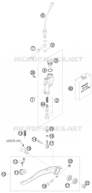 MAITRE CYLINDRE DE FREIN ARRIERE Husqvarna Husaberg 250 2011 TE 250  TE 250