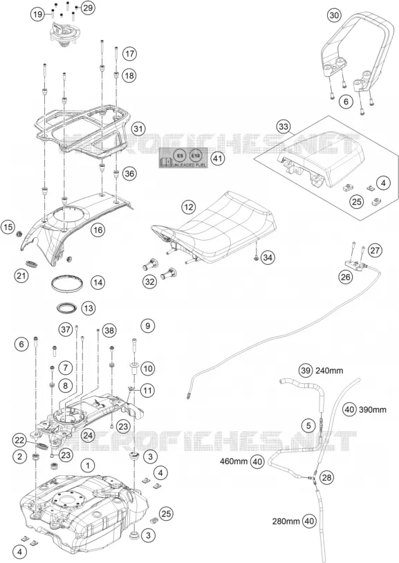 RESERVOIR / SELLE Husqvarna Husqvarna 401 2019 SVARTPILEN 401  SVARTPILEN 401 CKD