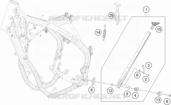 BEQUILLE LATERALE / CENTRALE Husqvarna Husqvarna 300 2020 TE 300  TE 300I JARVIS EDITION