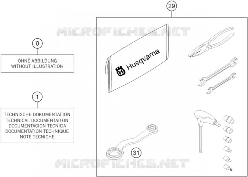 TROUSSE A OUTILS / MANUELS / OPTIONS Husqvarna Husqvarna 250 2014 FE 250  FE 250