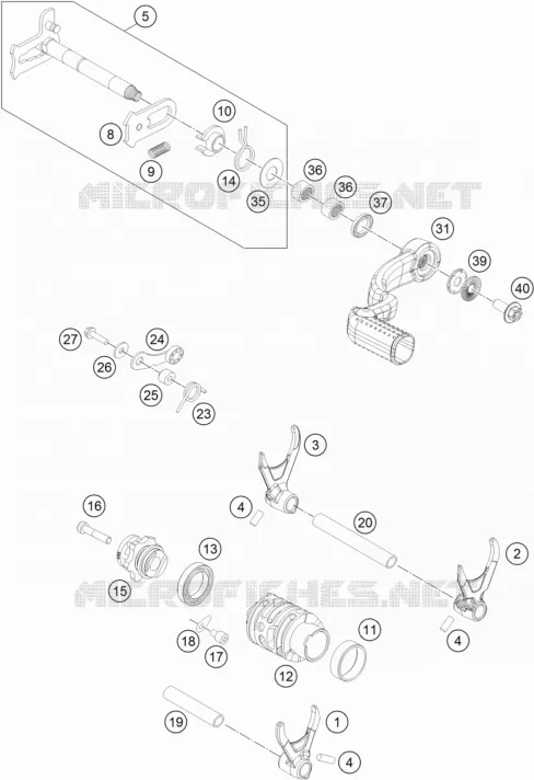 MECANISME DE SELECTION DE VITESSES Husqvarna Husqvarna 300 2021 TE 300  TE 300I ROCKSTAR EDITION