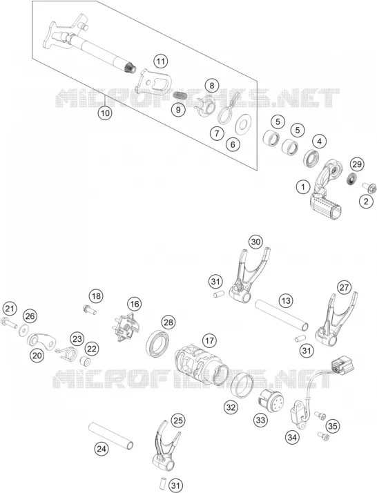 MECANISME DE SELECTION DE VITESSES Husqvarna Husqvarna 450 2021 FC 450  FC 450 ROCKSTAR EDITION