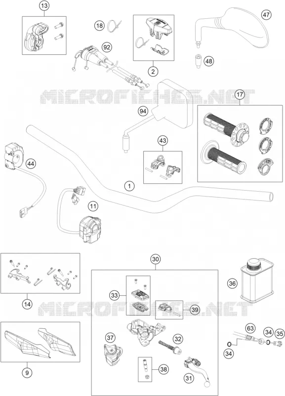 GUIDON / COMMANDES Husqvarna Husqvarna 350 2023 FE  FE 350 S