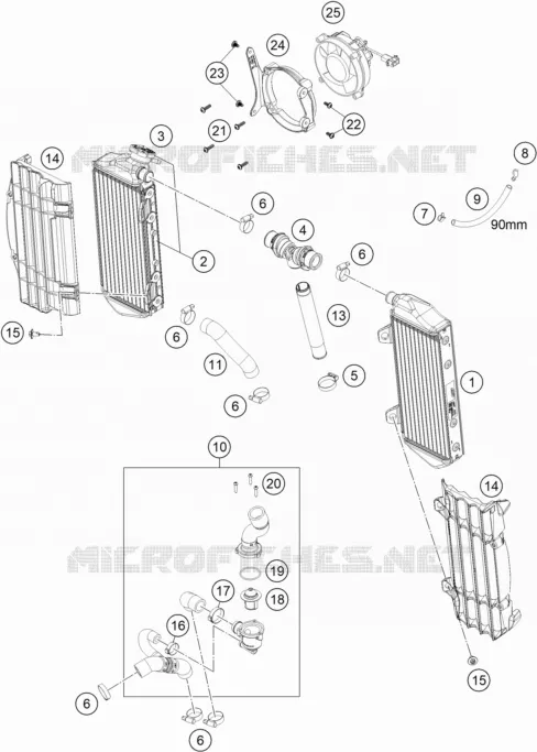 CIRCUIT DE REFROIDISSEMENT Husqvarna Husqvarna 501 2023 FE  FE 501